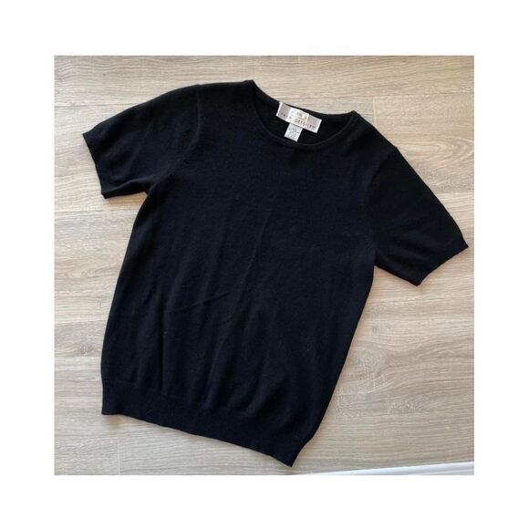 Black Cashmere Sweater Top Women's Small Capsule Minimalist Classic Quiet Luxury - Picture 1 of 7